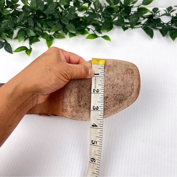 Antonio Melani tan leather block heel sandals buckle 7.5 - Picture 11 of 13